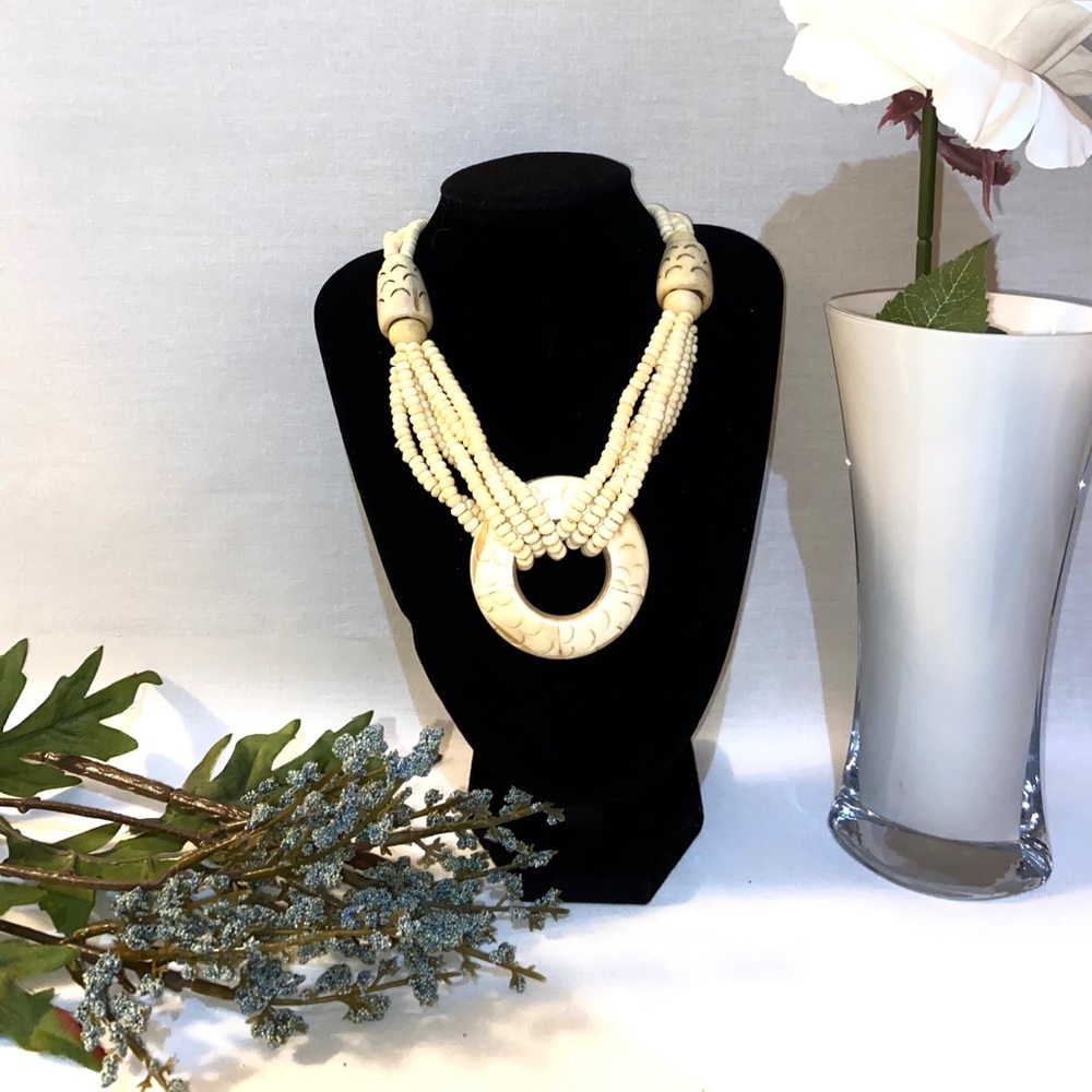 Ivory style beaded necklace